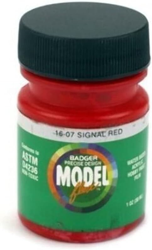 Modelling Instrument Red Badger Modelflex Railroad Color Signal Red 1oz. Bottle