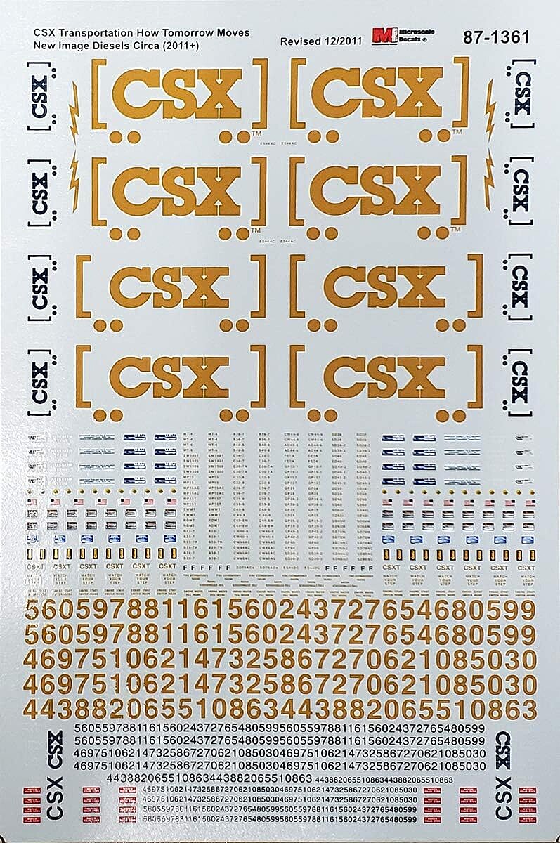 thumbnail interactive-video image 1 of Microscale HO Decal 87-1361 – CSX Transportation New Image Diesel Boxcar Logo 1 of 2